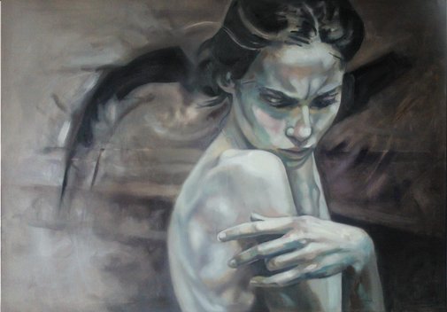 11.2013 r. Olej na płótnie 100 x 70 (interpretacja grafiki LinRan) - kolekcja prywatna